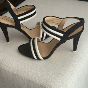 Katy Perry Collections Striped Black and White Heels
